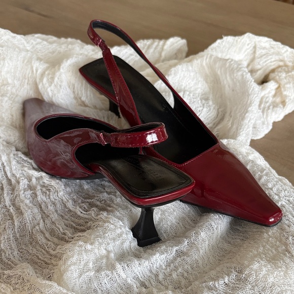 Burgundy Kitten Heels - Picture 2 of 3